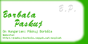 borbala paskuj business card