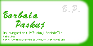 borbala paskuj business card